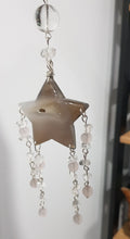 Load image into Gallery viewer, Druzy Agate Crystal Moon &amp; star silver wired Energy Enhancer wall hanger Sun Catcher Ornament 8
