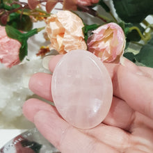 Load image into Gallery viewer, Worry Stone Rose Quartz crystal Carving gemstone 45mm 1
