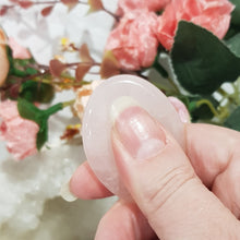 Load image into Gallery viewer, Worry Stone Rose Quartz crystal Carving gemstone 45mm 1
