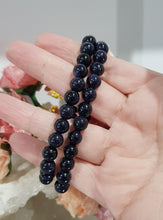 Load image into Gallery viewer, Blue Sandstone Crystal 8mm Beaded Bracelet Gemstone 7.5 inch B72
