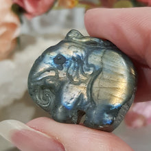 Load image into Gallery viewer, Elephant labradorite crystal carving gemstone 30mm 1
