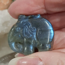 Load image into Gallery viewer, Elephant labradorite crystal carving gemstone 30mm 2
