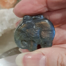 Load image into Gallery viewer, Elephant labradorite crystal carving gemstone 30mm 2
