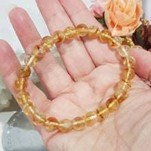 Load image into Gallery viewer, Citrine Heated Crystal 8mm Beaded Bracelet Gemstone 8 inch B81
