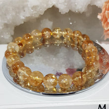 Load image into Gallery viewer, Citrine Heated Crystal 10mm Beaded Bracelet Gemstone 8.5 inch B85
