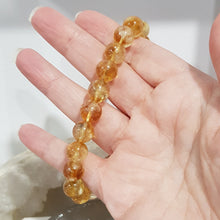 Load image into Gallery viewer, Citrine Heated Crystal 10mm Beaded Bracelet Gemstone 8.5 inch B85
