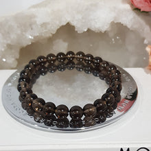 Load image into Gallery viewer, Smokey Quartz Crystal Bracelet 8mm gemstone beaded Bracelet 8.5 inch B83
