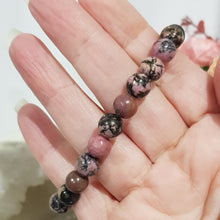 Load image into Gallery viewer, Rhodonite Crystal Bracelet 8mm gemstone beaded Bracelet 7.5 inch B92
