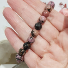 Load image into Gallery viewer, Rhodonite Crystal Bracelet 8mm gemstone beaded Bracelet 7.5 inch B92
