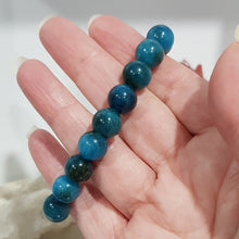 Load image into Gallery viewer, Apatite Crystal Bracelet 10mm gemstone beaded Bracelet 7.5 inch B94
