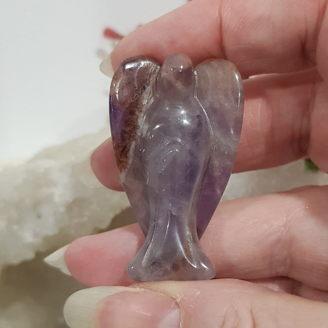 Amethyst crystal Angel carving gemstone 40mm 2