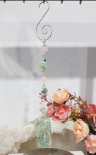 Load image into Gallery viewer, Amazonite Crystal Rough silver wired Energy Enhancer gemstone Suncatcher hanger 210mm 1
