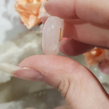 Load image into Gallery viewer, LOVE Heart Rose Quartz Crystal carving Stone gemstone 24mm
