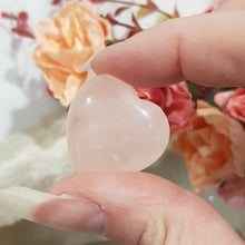 Load image into Gallery viewer, LOVE Heart Rose Quartz Crystal carving Stone gemstone 24mm
