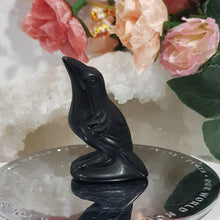 Load image into Gallery viewer, Raven Crow Black Obsidian Crystal Carving Gemstone 50mm 1 HALLOWEEN
