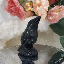 Load image into Gallery viewer, Raven Crow Black Obsidian Crystal Carving Gemstone 50mm 1 HALLOWEEN
