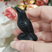 Load image into Gallery viewer, Raven Crow Black Obsidian Crystal Carving Gemstone 50mm 1 HALLOWEEN
