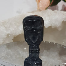 Load image into Gallery viewer, Skeleton Girl Black Obsidian Crystal Carving Gemstone 40mm HALLOWEEN Tim Burton Style
