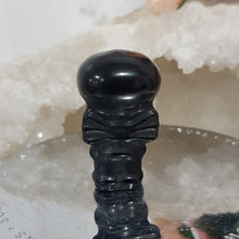 Load image into Gallery viewer, Skeleton with Wings Black Obsidian Crystal Carving Gemstone 40mm HALLOWEEN Tim Burton Style
