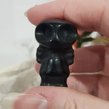 Load image into Gallery viewer, Skeleton with Wings Black Obsidian Crystal Carving Gemstone 40mm HALLOWEEN Tim Burton Style
