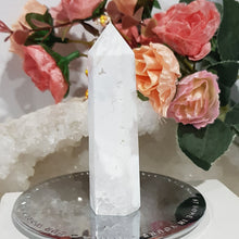 Load image into Gallery viewer, White Agate Crystal Point Tower Gemstone Stone 88mm 2
