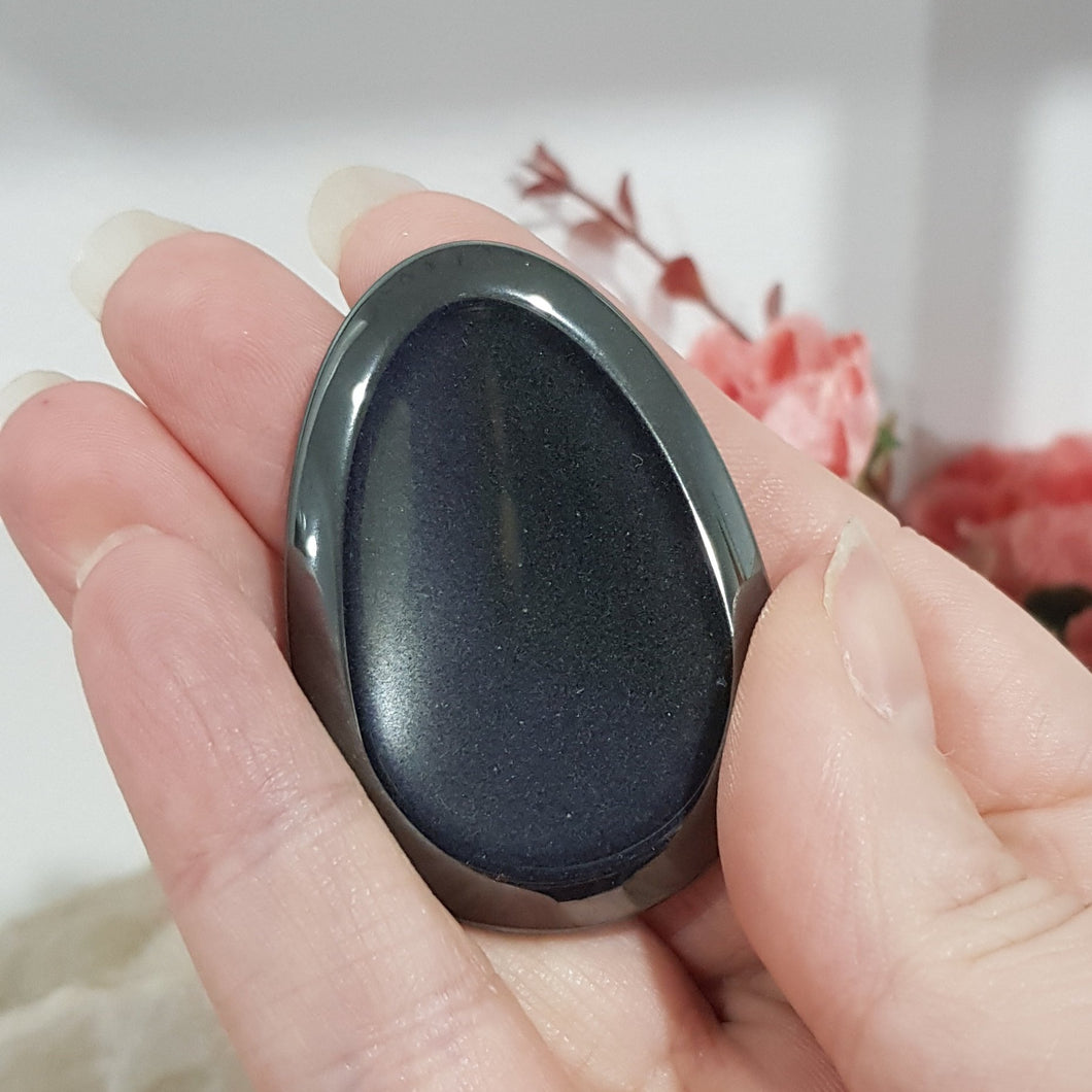 Hematite Worry Stone Crystal Carving Gemstone 50mm