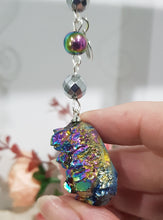 Load image into Gallery viewer, Titanium Aura Quartz crystal gemstone Energy Enhancer Sun catcher Ornament hanger 1
