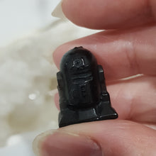 Load image into Gallery viewer, Mini Collectables crystal carving R2D2 black obsidian gemstone 20mm 414
