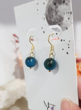 Load image into Gallery viewer, Apatite Crystal Beaded 8mm Gold Earrings Gemstone E40
