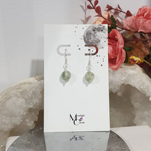 Load image into Gallery viewer, Prehnite Crystal Beaded 8mm Silver Earrings Gemstone E37
