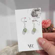 Load image into Gallery viewer, Prehnite Crystal Beaded 8mm Silver Earrings Gemstone E37
