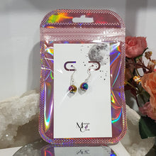 Load image into Gallery viewer, Rainbow Hematite Crystal Beaded 8mm Silver Earrings Gemstone E49
