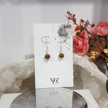 Load image into Gallery viewer, Rainbow Hematite Crystal Beaded 8mm Silver Earrings Gemstone E49
