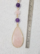 Load image into Gallery viewer, LOVE / INTUITION Rose Quartz Drop Crystal gold Energy Enhancer Sun Catcher Hanger 5
