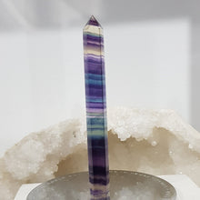 Load image into Gallery viewer, Rainbow Fluorite Wand Crystal Carving Point Tower Stone 110mm 4
