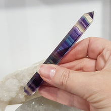 Load image into Gallery viewer, Rainbow Fluorite Wand Crystal Carving Point Tower Stone 110mm 4

