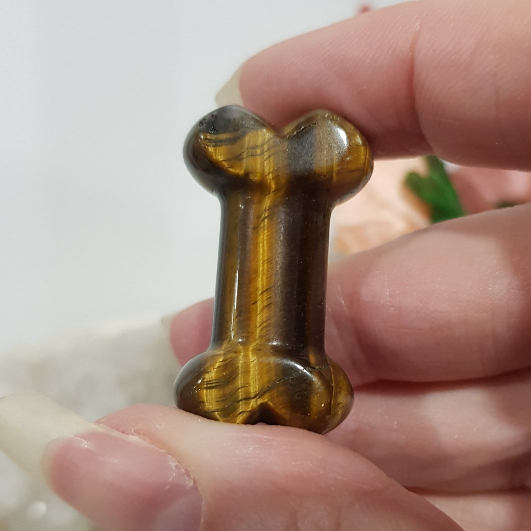 Bone crystal Carving Tigers Eye Stone 35mm 2