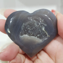 Load image into Gallery viewer, Druzy Agate Heart Crystal Carving Stone 60mm 12
