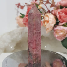 Load image into Gallery viewer, Rhodonite Crystal Point Gemstone Tower Stone 80mm 6
