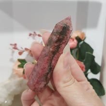 Load image into Gallery viewer, Rhodonite Crystal Point Gemstone Tower Stone 80mm 6
