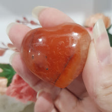 Load image into Gallery viewer, Carnelian Crystal Heart Carving stone 40mm 8
