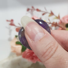 Load image into Gallery viewer, Gorgeous Amethyst Heart Worry Stone Crystal Carving Stone. Spiritual growth and intuition. Place in your pocket or bag to relieve stress and anxiety. 
