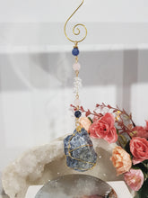 Load image into Gallery viewer, LOVE &amp; EMOTIONAL BALANCE Sodalite Crystal Rough Gold Energy Enhancer Sun Catcher Suncatcher Crystal Hanger Ornament 1
