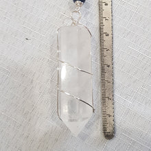 Load image into Gallery viewer, SPIRITUAL POWER, EMOTIONAL BALANCE &amp; PROTECTION Quartz crystal gemstone point Silver Energy Enhancer Suncatcher hanger 7
