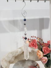 Load image into Gallery viewer, SPIRITUAL POWER, EMOTIONAL BALANCE &amp; PROTECTION Quartz crystal gemstone point Silver Energy Enhancer Suncatcher hanger 7
