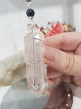 Load image into Gallery viewer, SPIRITUAL POWER, EMOTIONAL BALANCE &amp; PROTECTION Quartz crystal gemstone point Silver Energy Enhancer Suncatcher hanger 7
