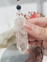 Load image into Gallery viewer, SPIRITUAL POWER, EMOTIONAL BALANCE &amp; PROTECTION Quartz crystal gemstone point Silver Energy Enhancer Suncatcher hanger 7
