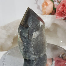 Load image into Gallery viewer, Black Sphalerite Crystal Point Tower Stone 65mm 5 DRUZY!
