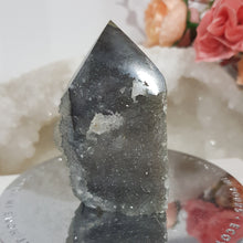 Load image into Gallery viewer, Black Sphalerite Crystal Point Tower Stone 65mm 5 DRUZY!
