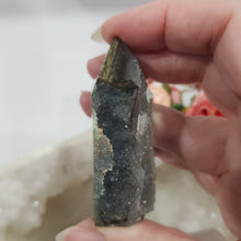 Load image into Gallery viewer, Black Sphalerite Crystal Point Tower Stone 65mm 5 DRUZY!
